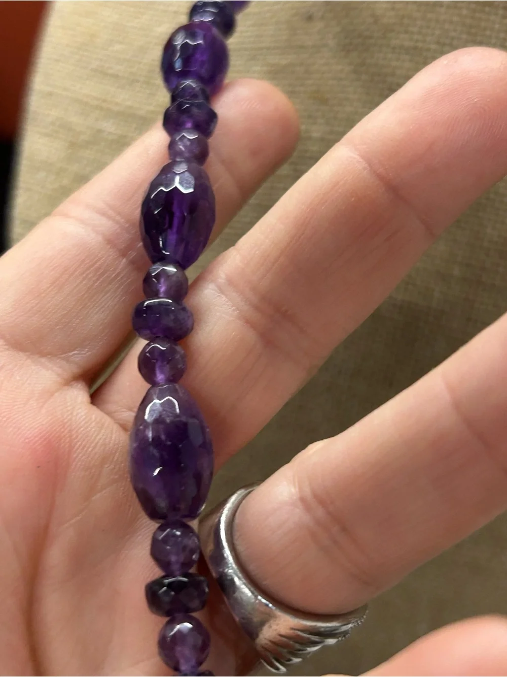 Jay King Desert Rose faceted Amethyst necklace 18”